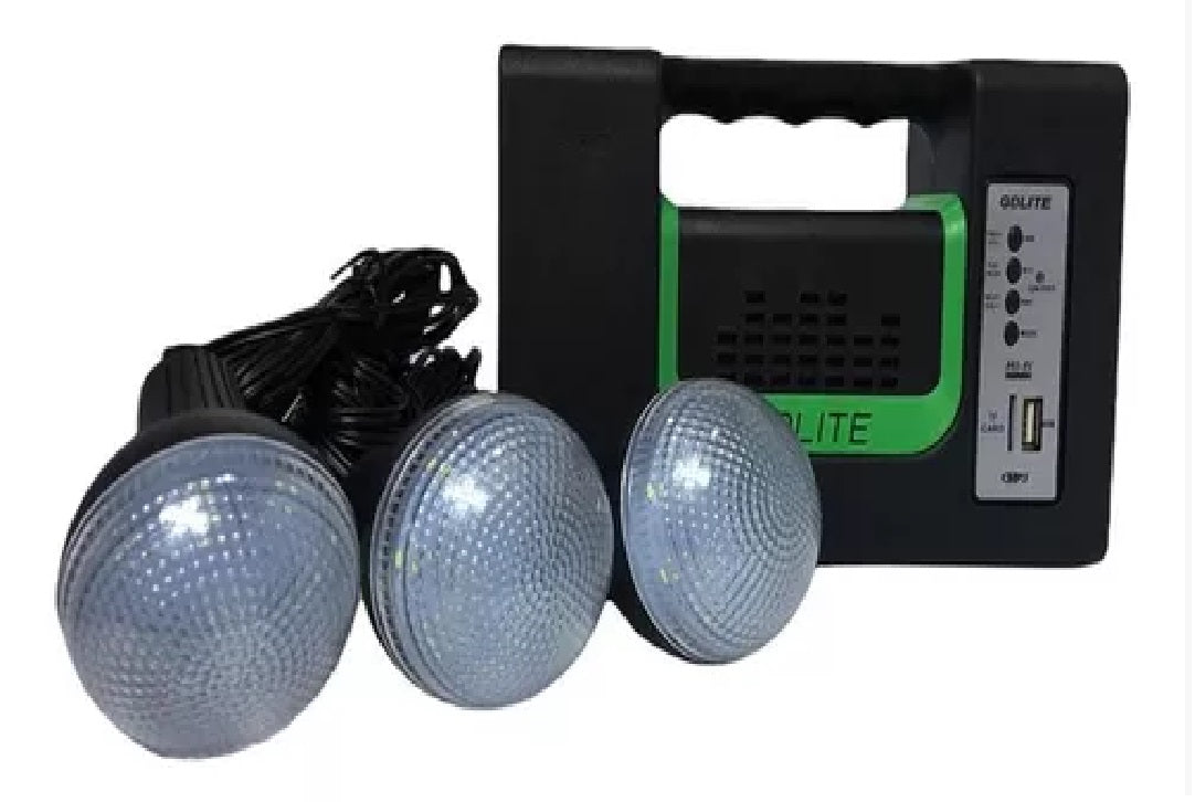 Kit Panel Solar 3 Bombillos Radio GD10
