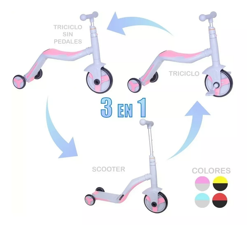 Triciclo Scooter Patineta 3 En 1