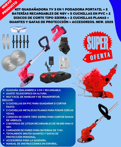 Kit Guadaña Completa 2 Baterias Portatil